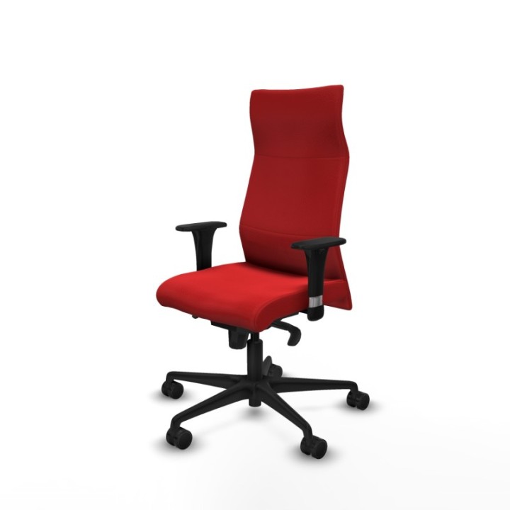 Albacete XL sincro similpiel rojo brazos 1D base nailon ruedas 65 mm nailon