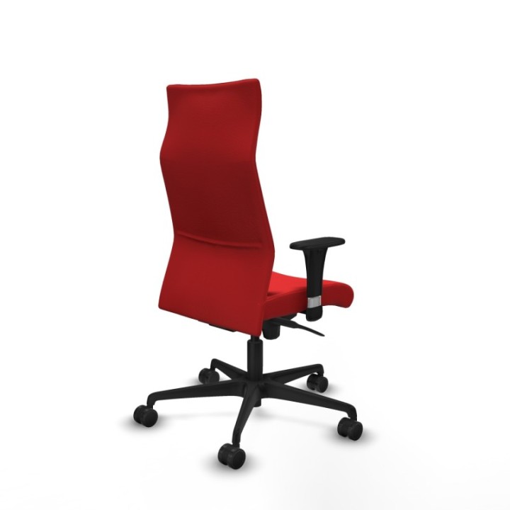 Albacete XL sincro similpiel rojo brazos 1D base nailon ruedas 65 mm nailon