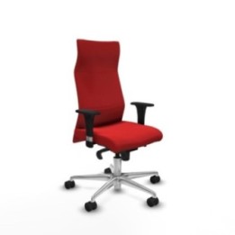 Albacete XL sincro similpiel rojo brazos 1D base aluminio ruedas 65 mm nailon