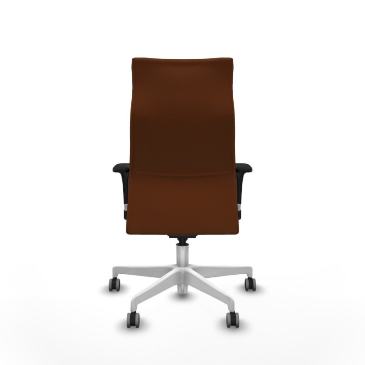 Albacete XL sincro similpiel marrón brazos 1D base blanca ruedas 65mm engomadas