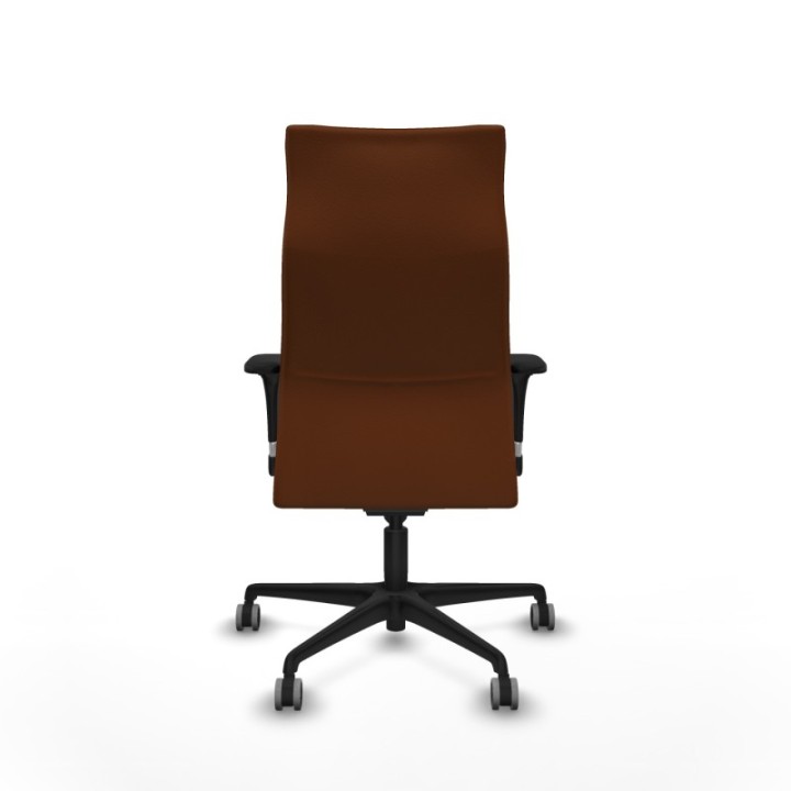 Albacete XL sincro similpiel marrón brazos 1D base nailon ruedas 65mm engomadas