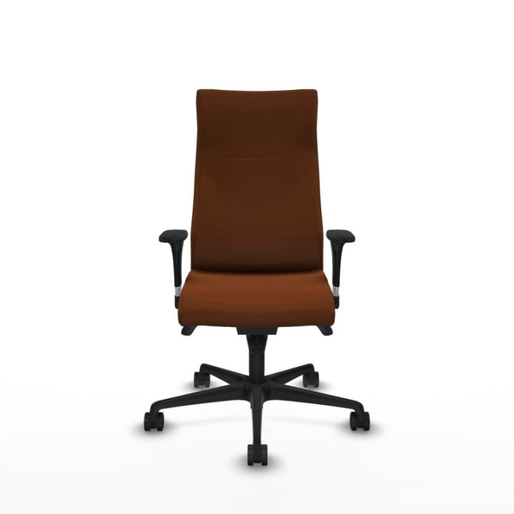 Albacete XL sincro similpiel marrón brazos 1D base nailon ruedas 65 mm nailon