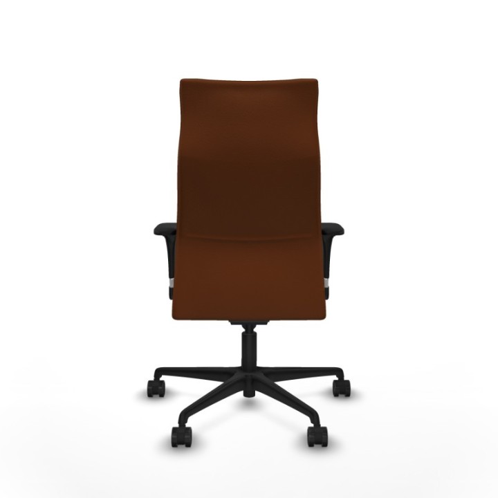 Albacete XL sincro similpiel marrón brazos 1D base nailon ruedas 65 mm nailon