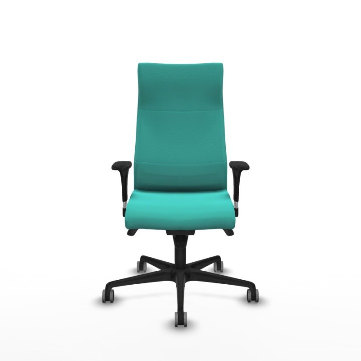 Albacete XL sincro similpiel turquesa brazos 1D base nailon ruedas 65mm engomadas