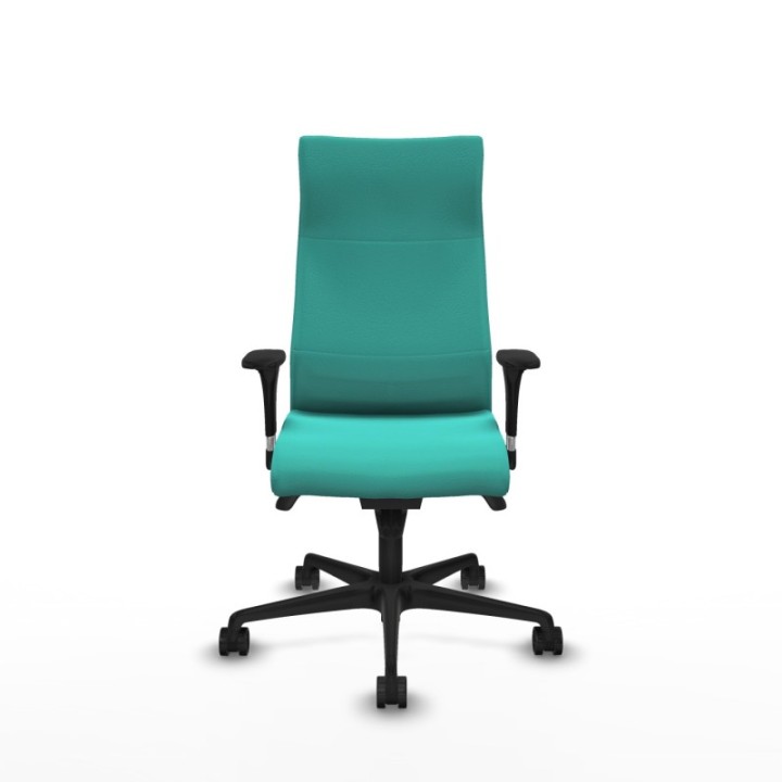 Albacete XL sincro similpiel turquesa brazos 1D base nailon ruedas 65 mm nailon