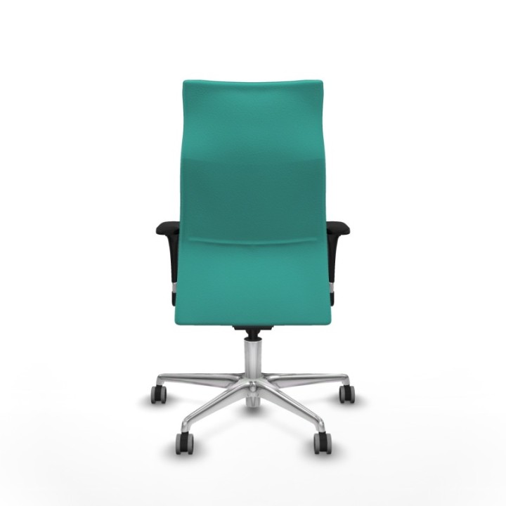 Albacete XL sincro similpiel turquesa brazos 1D base aluminio ruedas 65mm engomadas