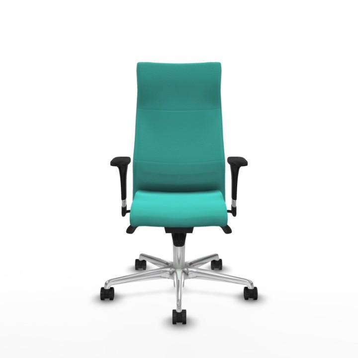 Albacete XL sincro similpiel turquesa brazos 1D base aluminio ruedas 65 mm nailon