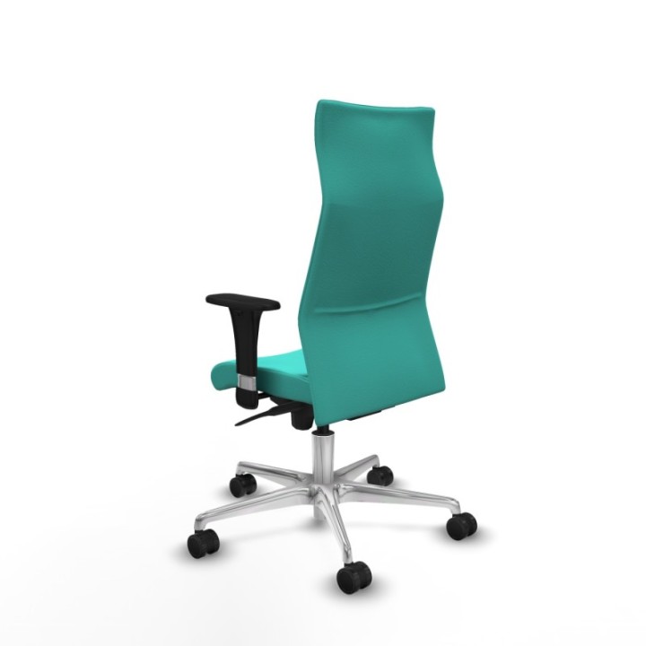 Albacete XL sincro similpiel turquesa brazos 1D base aluminio ruedas 65 mm nailon