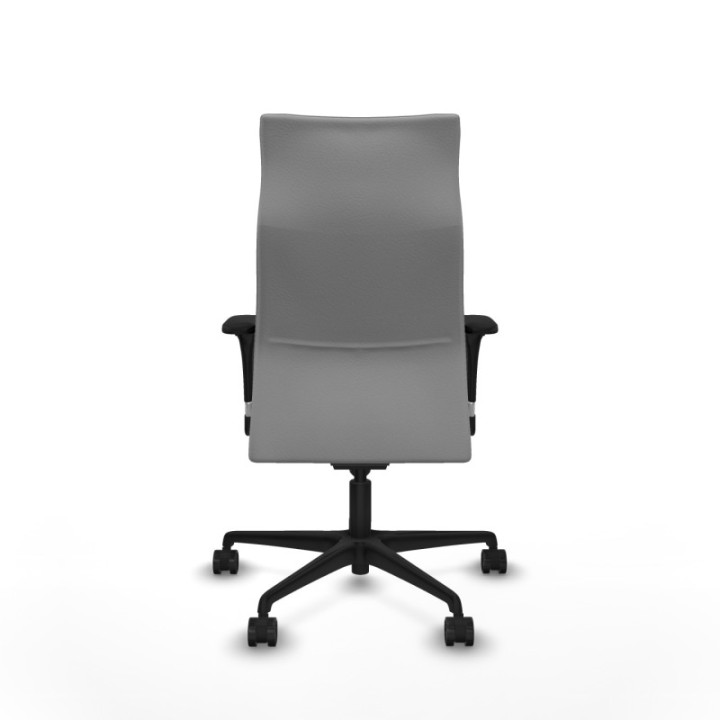 Albacete XL sincro similpiel gris claro brazos 1D base nailon ruedas 65 mm nailon