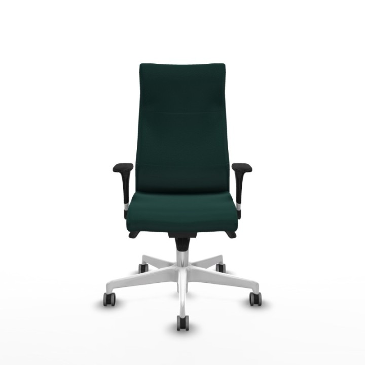 Albacete XL sincro similpiel verde botella brazos 1D base blanca ruedas 65mm engomadas