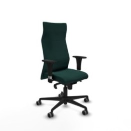 Albacete XL sincro similpiel verde botella brazos 1D base nailon ruedas 65mm engomadas