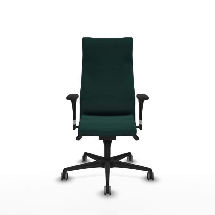 Albacete XL sincro similpiel verde botella brazos 1D base nailon ruedas 65mm engomadas