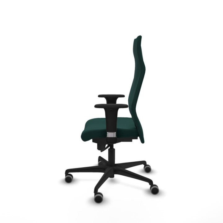 Albacete XL sincro similpiel verde botella brazos 1D base nailon ruedas 65mm engomadas