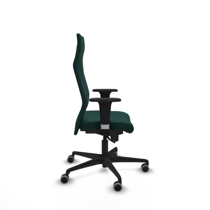 Albacete XL sincro similpiel verde botella brazos 1D base nailon ruedas 65mm engomadas