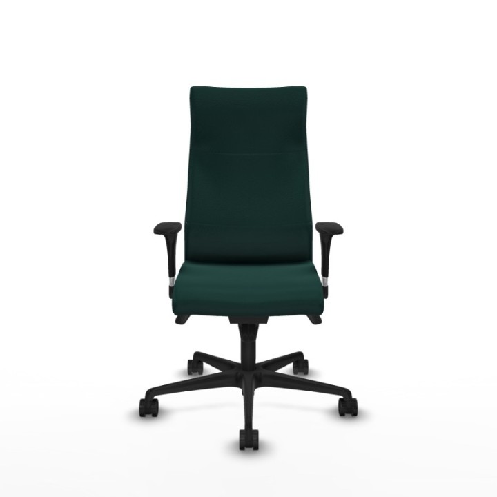 Albacete XL sincro similpiel verde botella brazos 1D base nailon ruedas 65 mm nailon