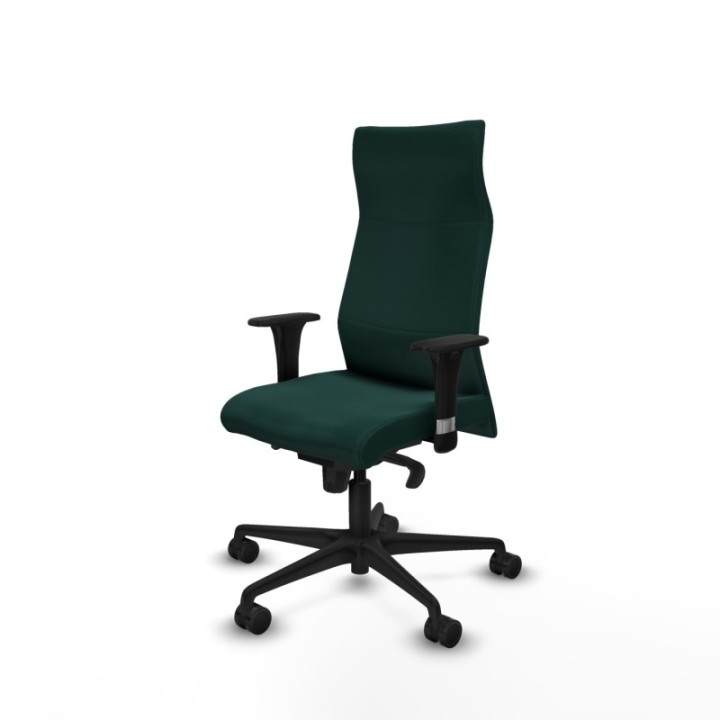 Albacete XL sincro similpiel verde botella brazos 1D base nailon ruedas 65 mm nailon