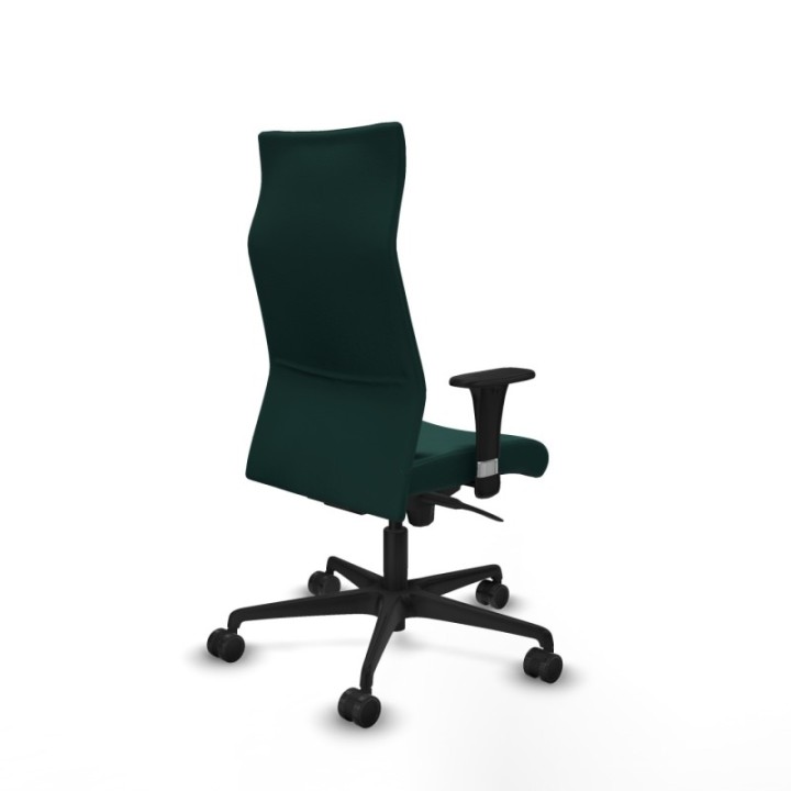 Albacete XL sincro similpiel verde botella brazos 1D base nailon ruedas 65 mm nailon