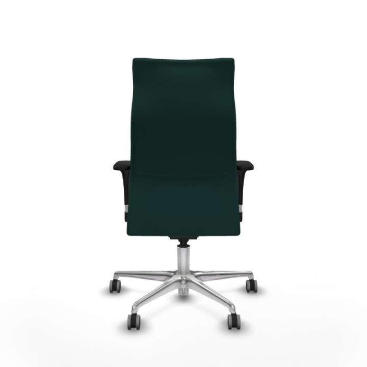 Albacete XL sincro similpiel verde botella brazos 1D base aluminio ruedas 65mm engomadas