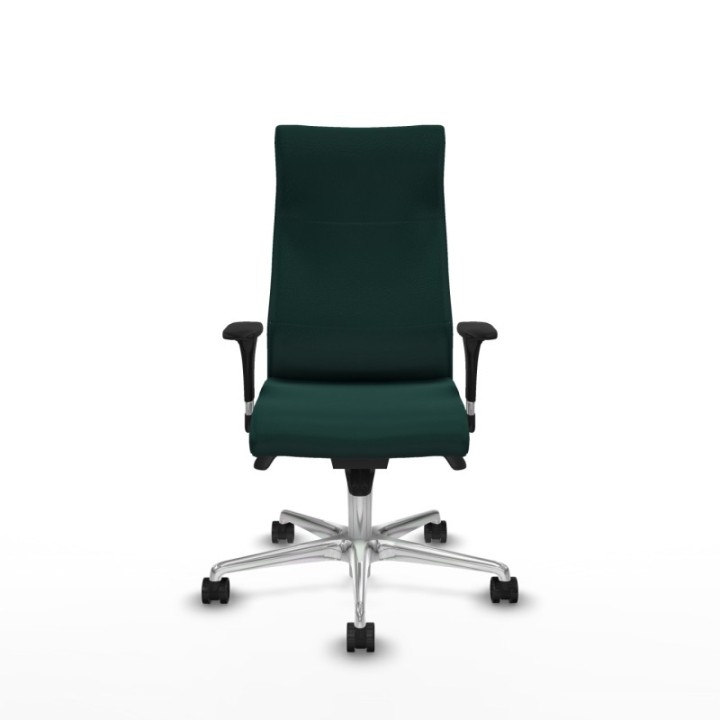 Albacete XL sincro similpiel verde botella brazos 1D base aluminio ruedas 65 mm nailon