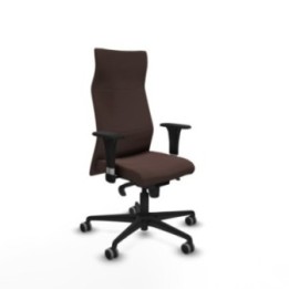 Albacete XL sincro similpiel marrón oscuro brazos 1D base nailon ruedas 65mm engomadas