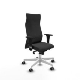 Albacete XL sincro similpiel gris oscuro brazos 1D base blanca ruedas 65mm engomadas