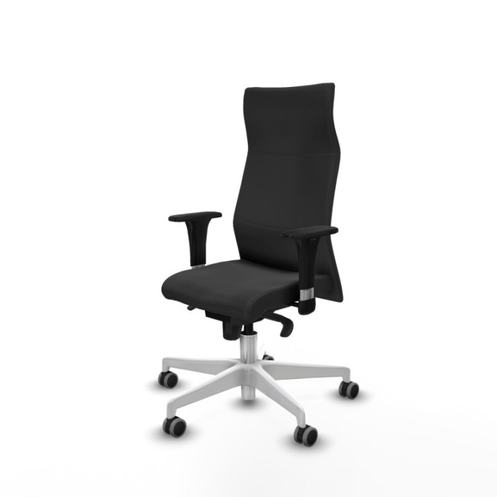 Albacete XL sincro similpiel gris oscuro brazos 1D base blanca ruedas 65mm engomadas