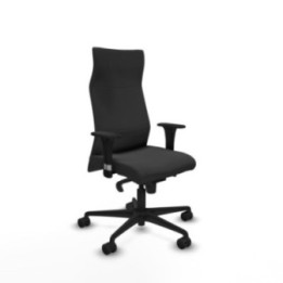 Albacete XL sincro similpiel gris oscuro brazos 1D base nailon ruedas 65 mm nailon