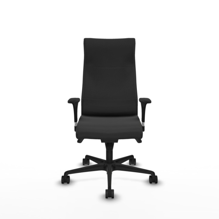 Albacete XL sincro similpiel gris oscuro brazos 1D base nailon ruedas 65 mm nailon