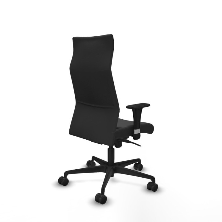 Albacete XL sincro similpiel gris oscuro brazos 1D base nailon ruedas 65 mm nailon