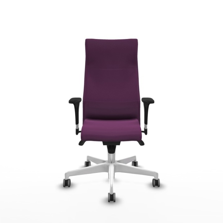 Albacete XL sincro similpiel morado brazos 1D base blanca ruedas 65mm engomadas