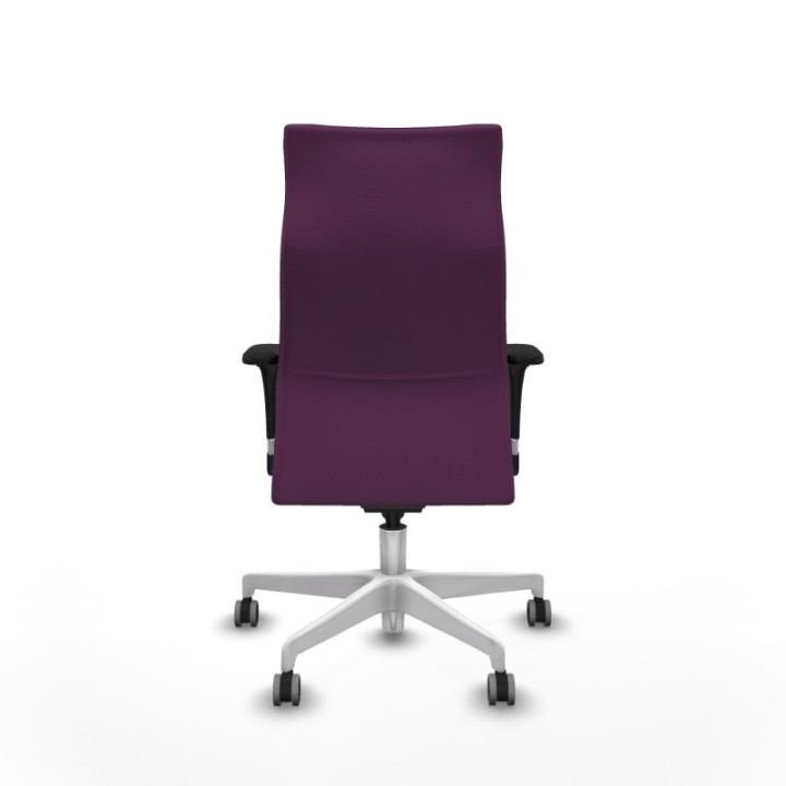 Albacete XL sincro similpiel morado brazos 1D base blanca ruedas 65mm engomadas