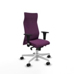 Albacete XL sincro similpiel morado brazos 1D base blanca ruedas 65 mm nailon