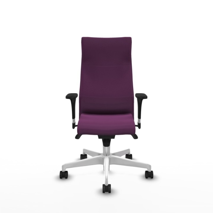 Albacete XL sincro similpiel morado brazos 1D base blanca ruedas 65 mm nailon