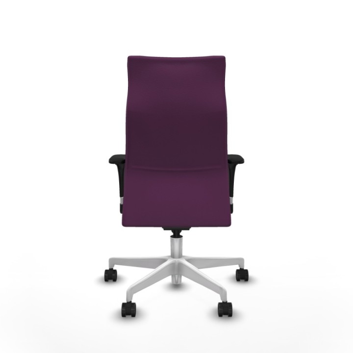 Albacete XL sincro similpiel morado brazos 1D base blanca ruedas 65 mm nailon