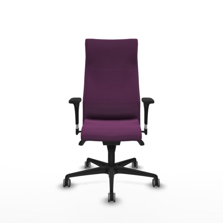 Albacete XL sincro similpiel morado brazos 1D base nailon ruedas 65mm engomadas