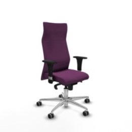 Albacete XL sincro similpiel morado brazos 1D base aluminio ruedas 65mm engomadas