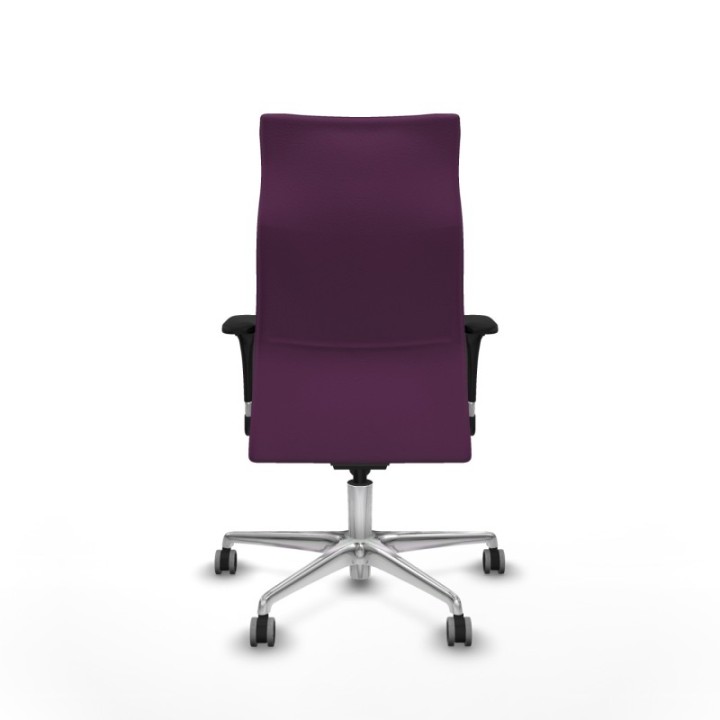 Albacete XL sincro similpiel morado brazos 1D base aluminio ruedas 65mm engomadas