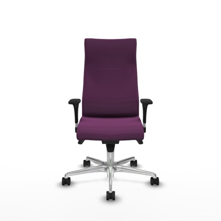 Albacete XL sincro similpiel morado brazos 1D base aluminio ruedas 65 mm nailon