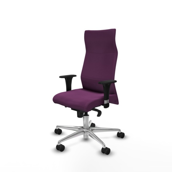 Albacete XL sincro similpiel morado brazos 1D base aluminio ruedas 65 mm nailon