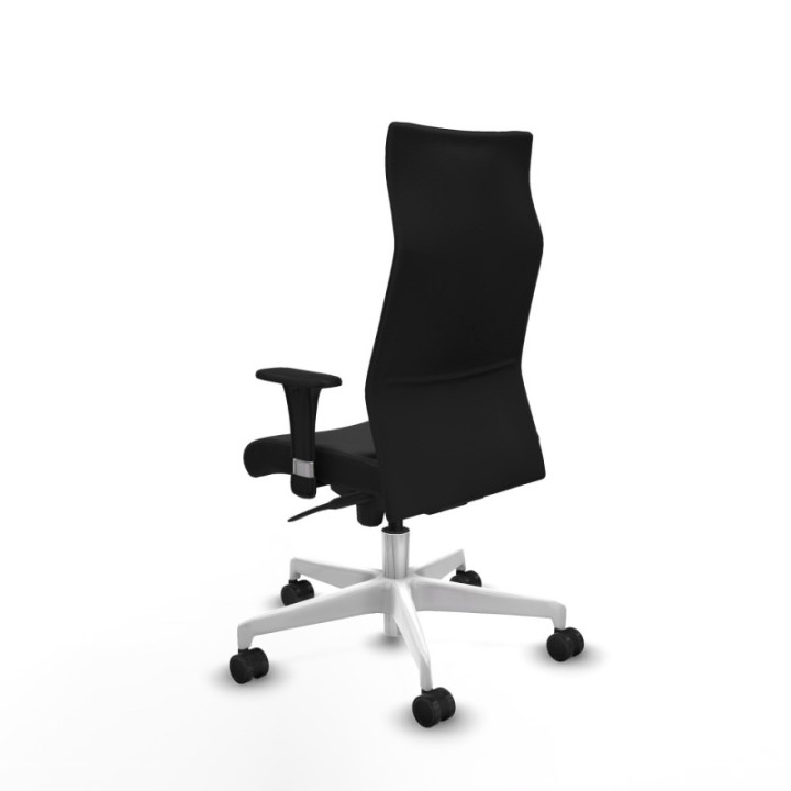 Albacete XL sincro similpiel negro brazos 1D base blanca ruedas 65 mm nailon