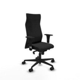 Albacete XL sincro similpiel negro brazos 1D base nailon ruedas 65 mm nailon