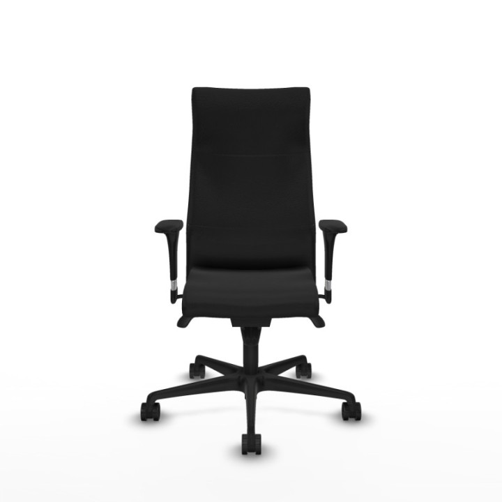 Albacete XL sincro similpiel negro brazos 1D base nailon ruedas 65 mm nailon