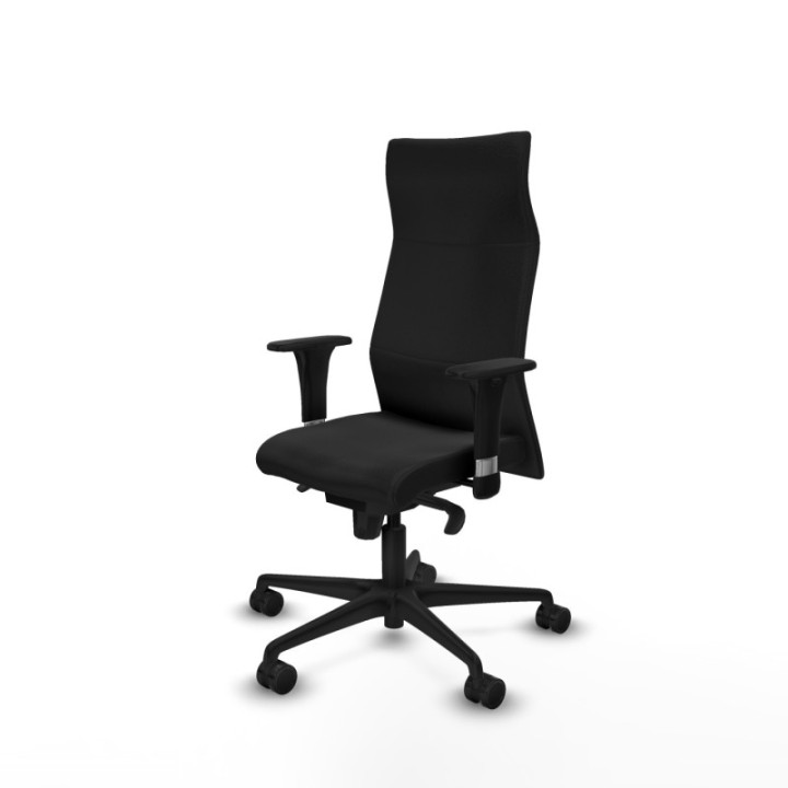 Albacete XL sincro similpiel negro brazos 1D base nailon ruedas 65 mm nailon