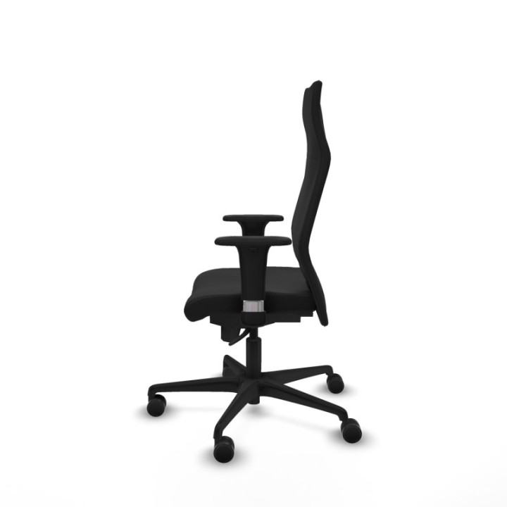 Albacete XL sincro similpiel negro brazos 1D base nailon ruedas 65 mm nailon