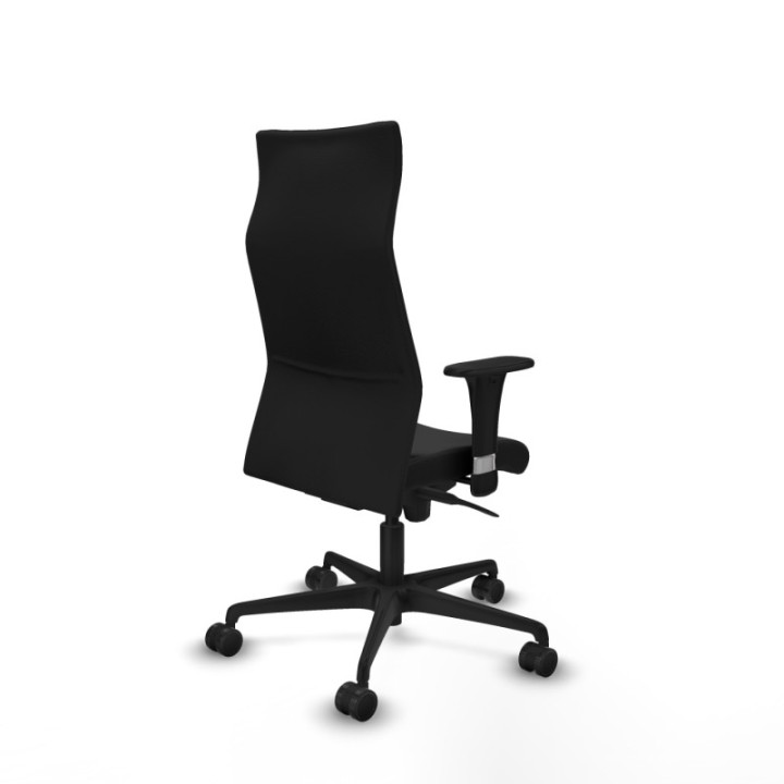 Albacete XL sincro similpiel negro brazos 1D base nailon ruedas 65 mm nailon