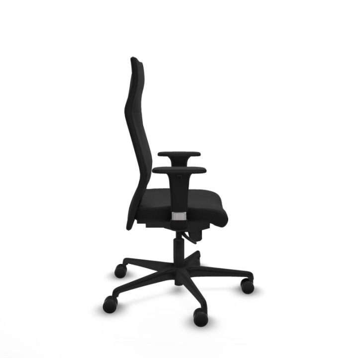 Albacete XL sincro similpiel negro brazos 1D base nailon ruedas 65 mm nailon