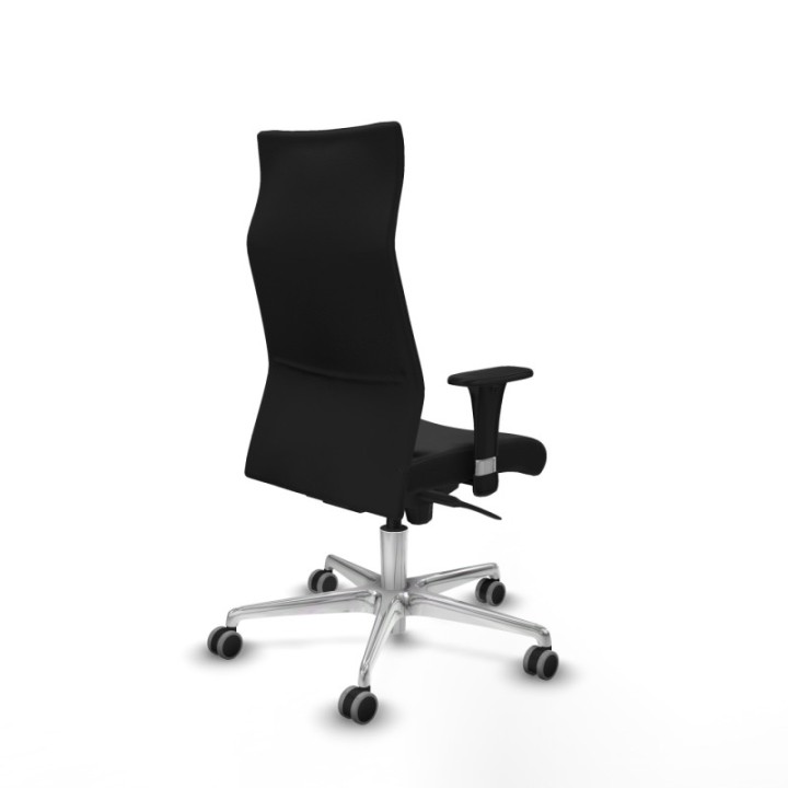 Albacete XL sincro similpiel negro brazos 1D base aluminio ruedas 65mm engomadas