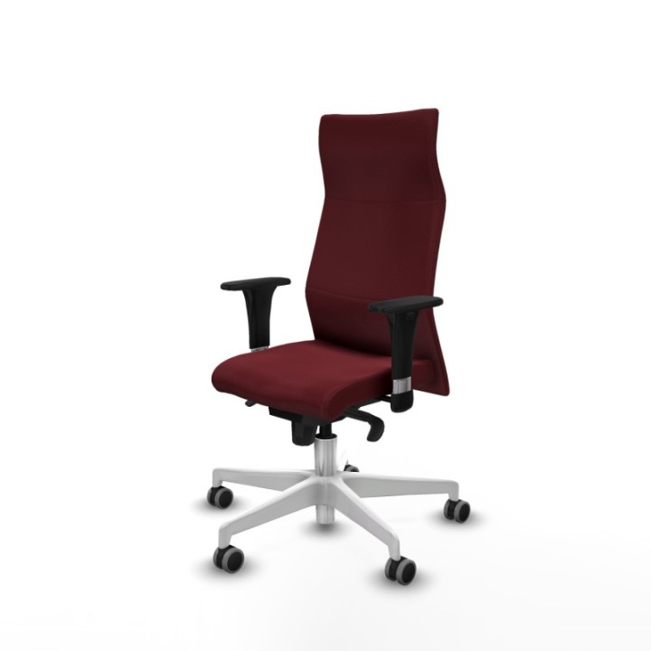 Albacete XL sincro similpiel granate brazos 1D base blanca ruedas 65mm engomadas