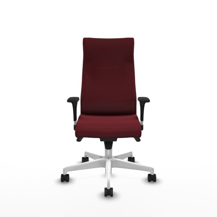 Albacete XL sincro similpiel granate brazos 1D base blanca ruedas 65 mm nailon