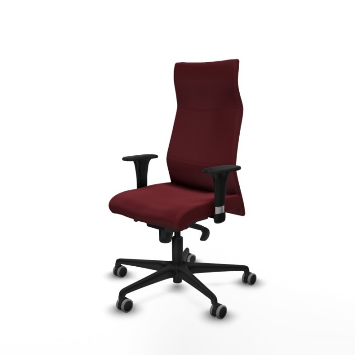 Albacete XL sincro similpiel granate brazos 1D base nailon ruedas 65mm engomadas